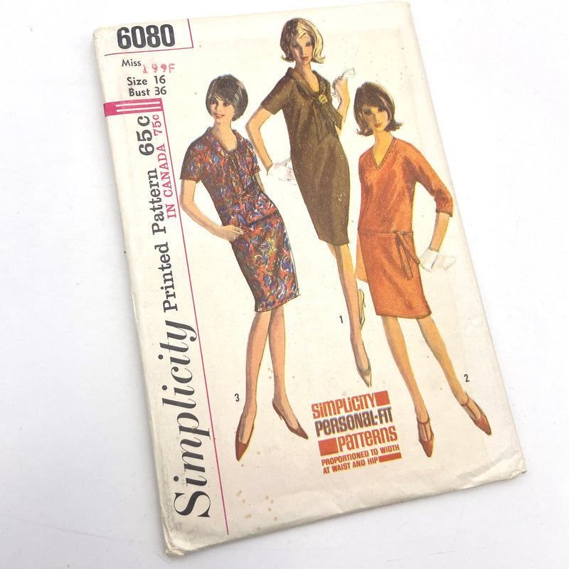 Simplicity 6080 | One -Piece or Two-Piece Dress | Size 16, Bust 36