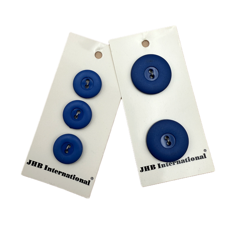 1" or 3/4" Cobalt | Plastic Buttons | Choose Your Size