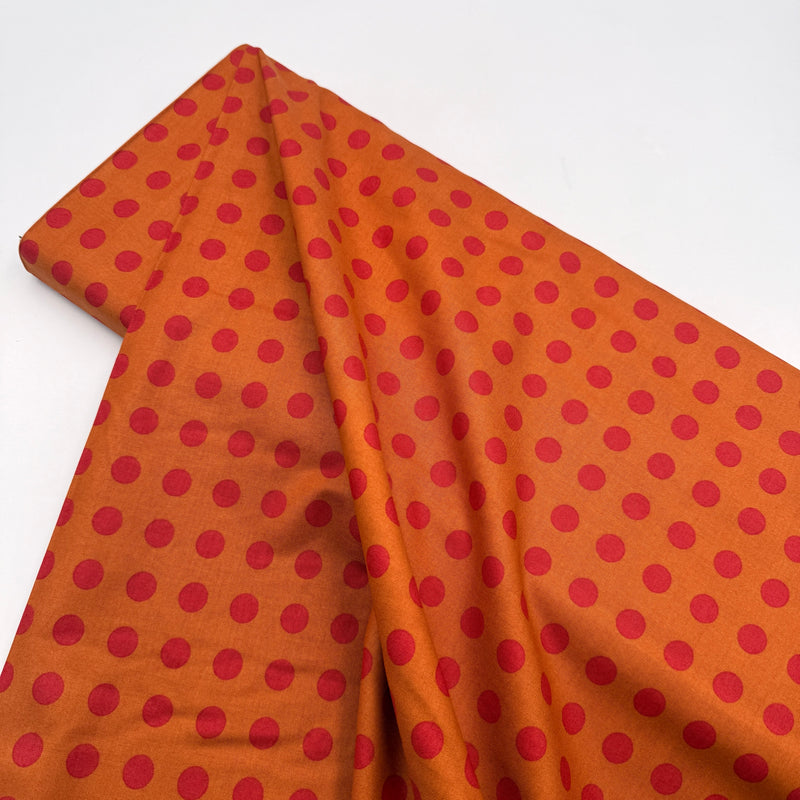 Red Orange Polka | Sunrise Side | Quilting Cotton