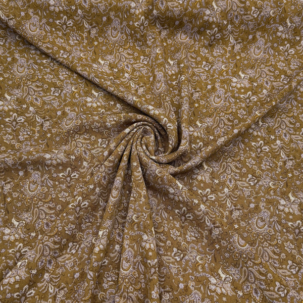 Mustard Paisley | Sunset Studio | Crinkle Rayon