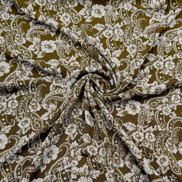 Moss Paisley Bouquet | Sunset Studio | Crinkle Rayon