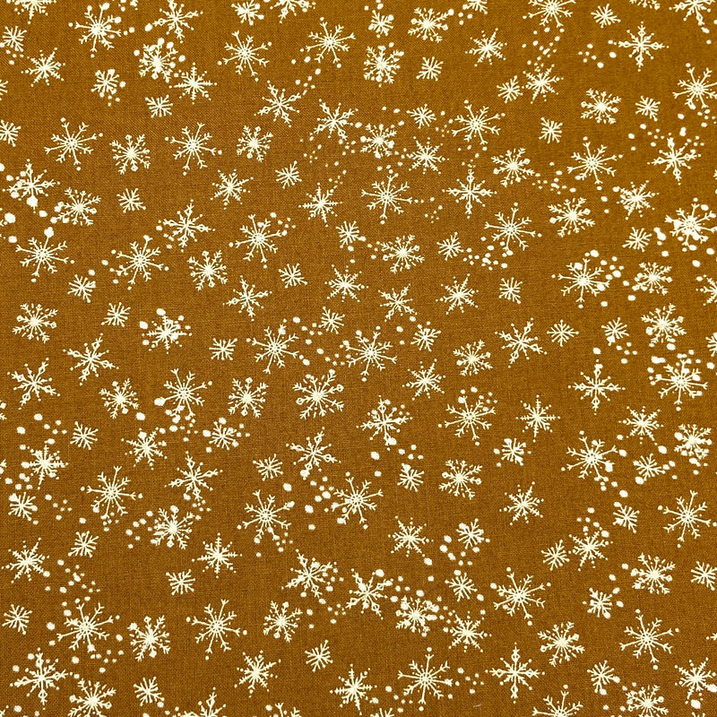 Snowfall Brass | Cheer and Merriment | Quilting Cotton