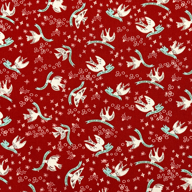 Good Tidings Cranberry | Cheer and Merriment | Quilting Cotton