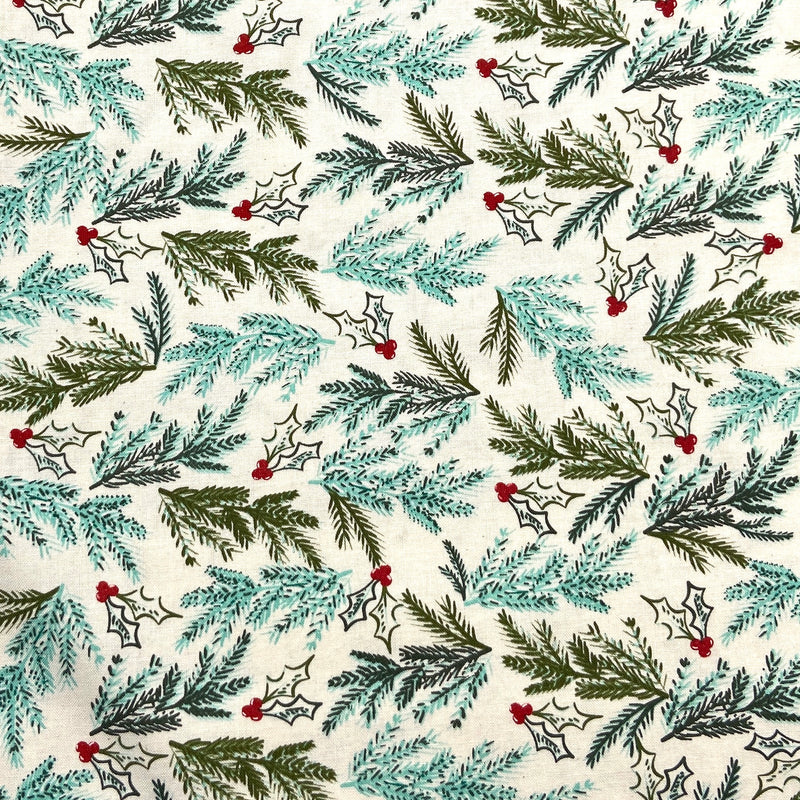 Spruce Sprig Ivory | Cheer and Merriment | Quilting Cotton