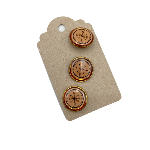 3/4" Compass | Plastic Buttons