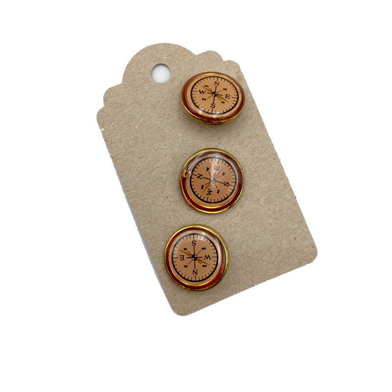 3/4" Compass | Plastic Buttons