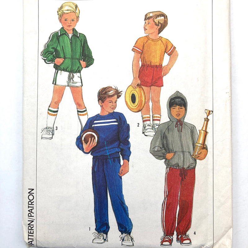 Simplicity 6962 | Kids' Unlined Jacket, Pullover Tops, Pull-on Pants and Shorts | Sizes 5-6-6X