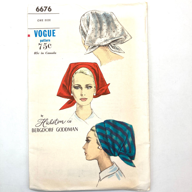 Vogue 6676 | Scarf Hat | Fits 21.5"-23" Head