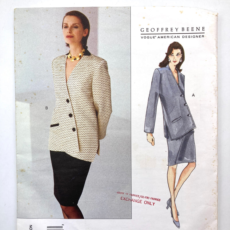 Vogue Geoffrey Beene 1332 | Adult Jacket and Skirt | Sizes 16-18