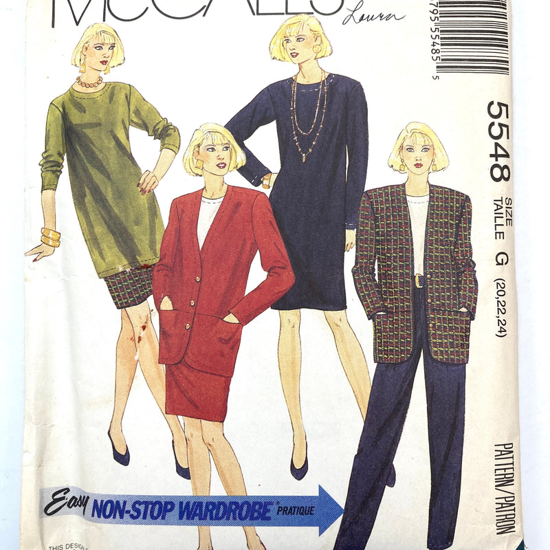 McCall's 5548 | Adult Unlined Jacket, Dress or Tunic, or Top, Skirt and Pants | Sizes 20, 22, 24