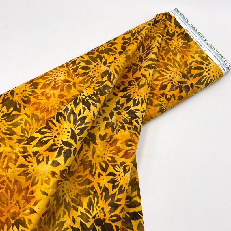 Sunflowers Ochre | Celebrate Fall Batiks | Quilting Cotton