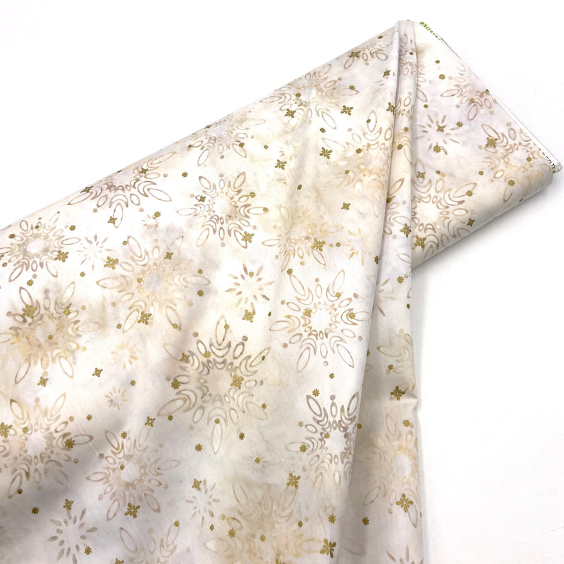Snowflakes Ivory | Winter Sparkle Batiks | Quilting Cotton