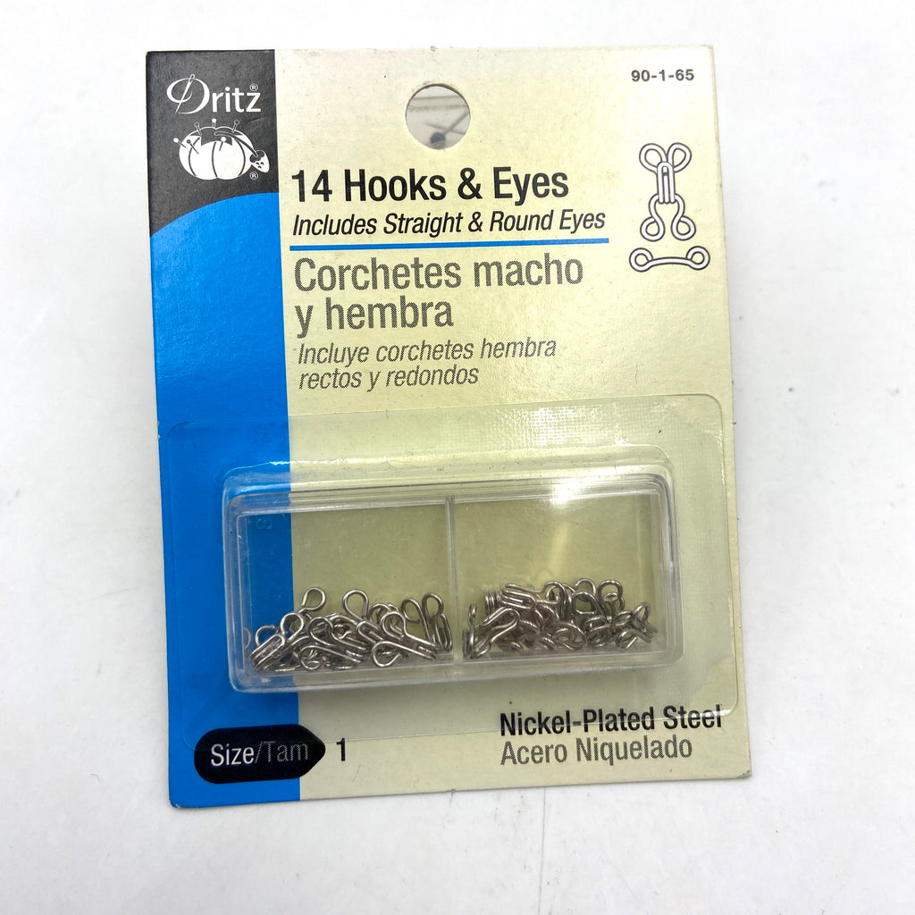 Dritz No-Sew Hook & Eye 1/2 Inch 4/Pkg-Nickel