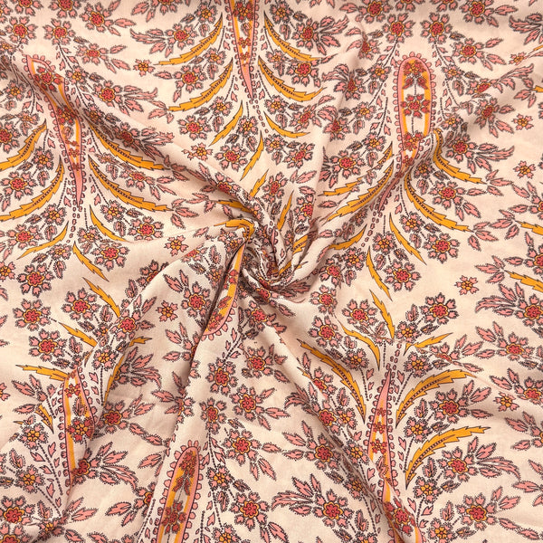 Peachy Paisley | Rayon Crepe