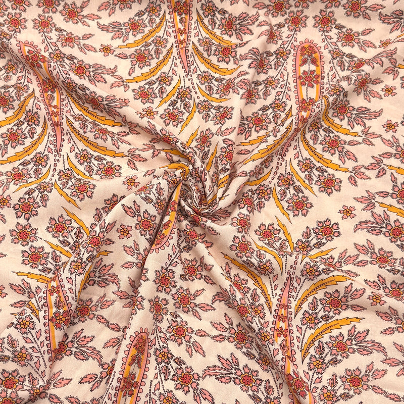 Peachy Paisley | Rayon Crepe