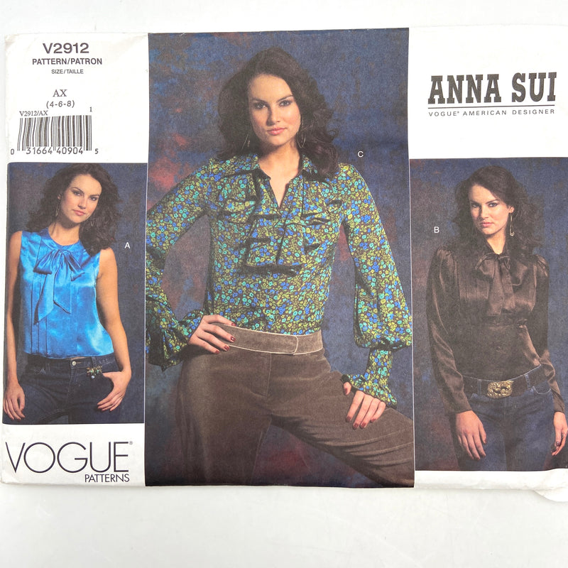 Vogue 2912 | Anna Sui | Adult Blouse | Size 4-8