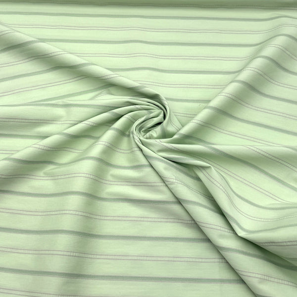 Mint Stripe | Stretch Shirting