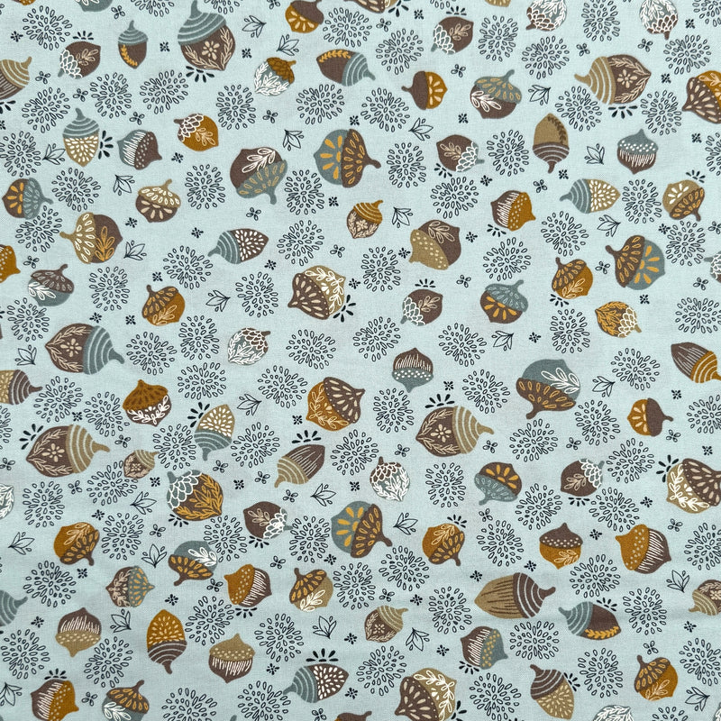 Acorns Blue | Slow Stroll | Quilting Cotton