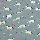 Horses Blue | Meander | Quilting Cotton