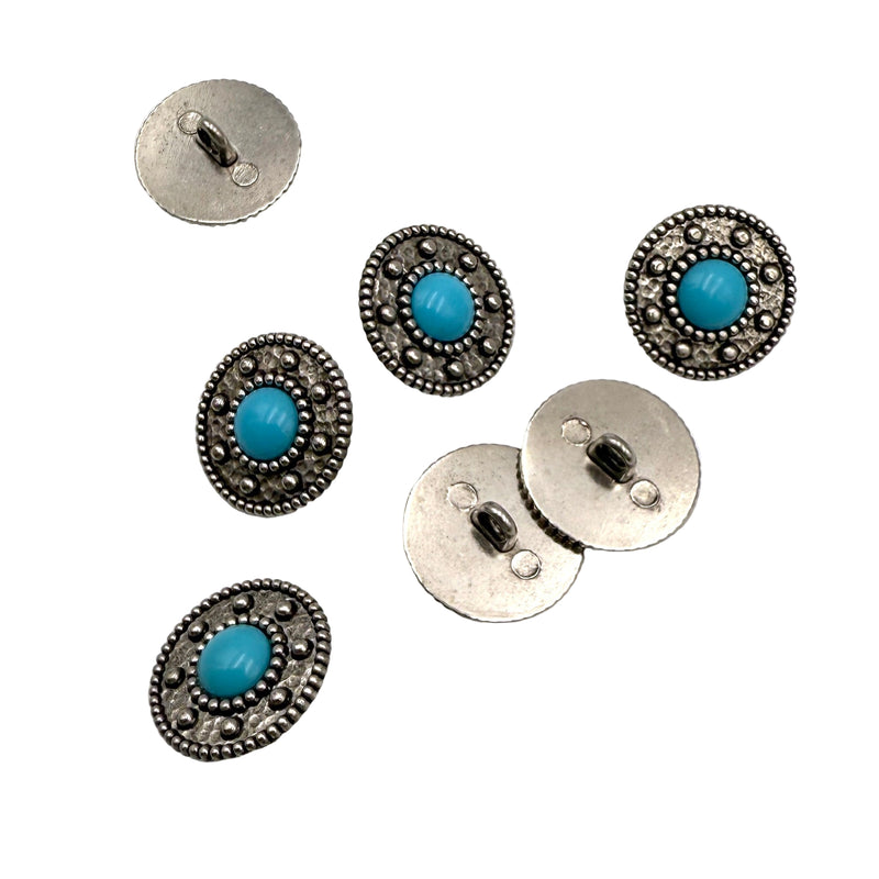 3/4" Turquoise | Metal Buttons