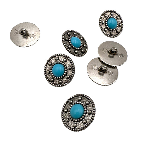 3/4" Turquoise | Metal Buttons