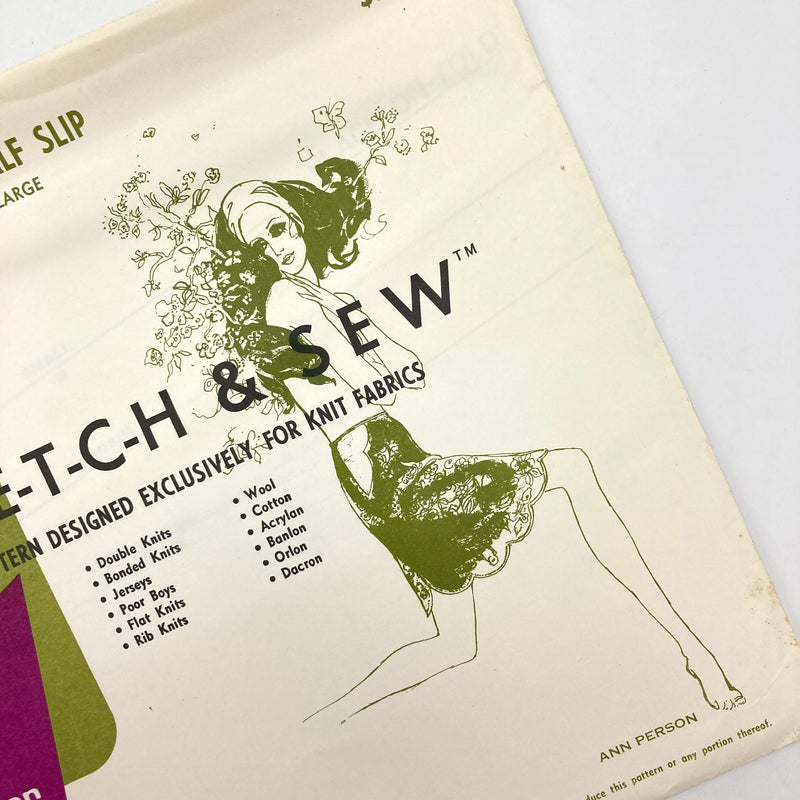 Stretch & Sew 2060 | Adult Half Slip | Sizes S-M-L, Hip 32-36-40