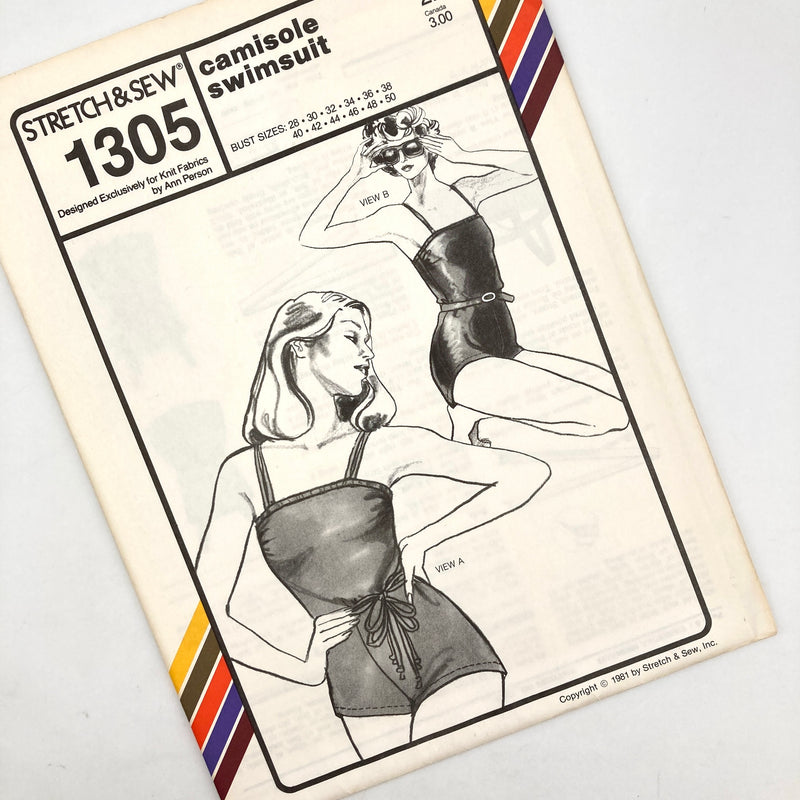 Stretch & Sew 1305 | Adult Camisole Swimsuit | Bust Sizes 28-30-32-34-36-38-40-42-44-46-48-50