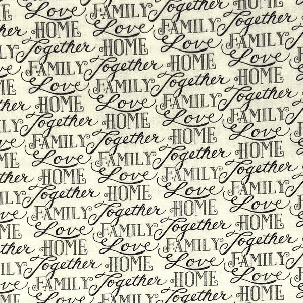 Words of Love Ivory | Happiness Blooms | Quilting Cotton