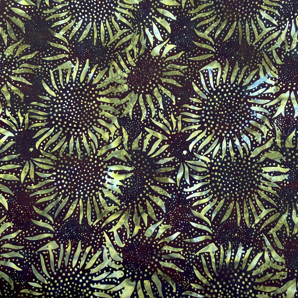 Sunflower Black Jade | Bali Batiks | Quilting Cotton