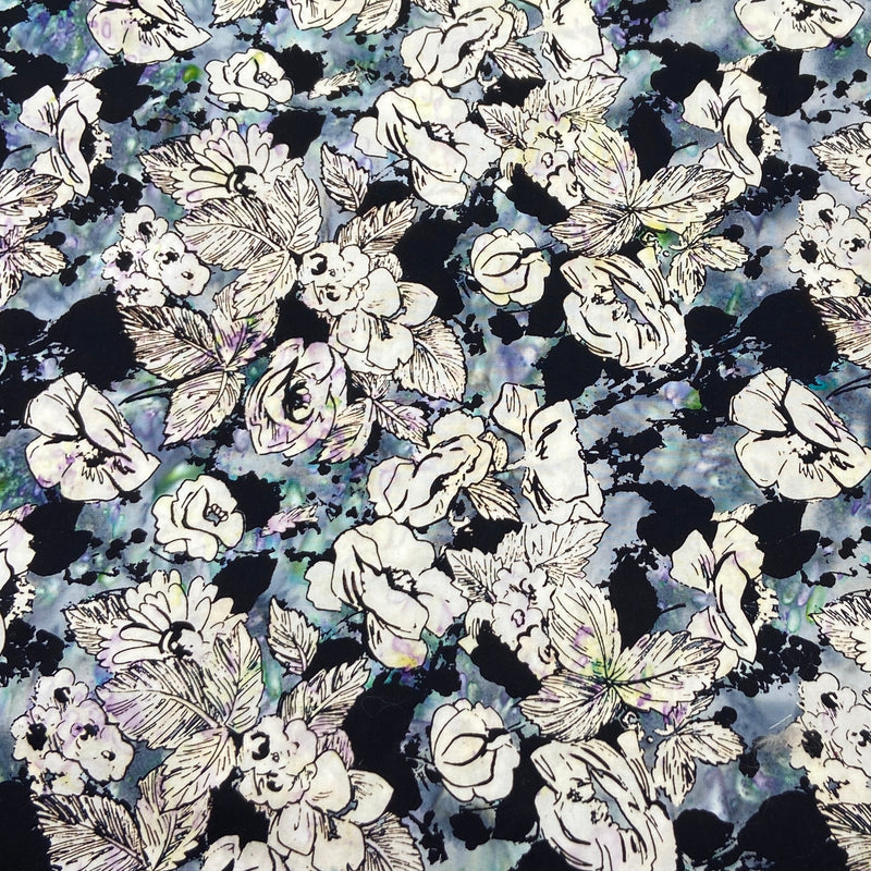 Flower Petals Gray | Banyan Batiks | Quilting Cotton