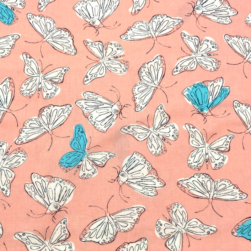 Butterflies Peach | Wild Nectar | Quilting Cotton