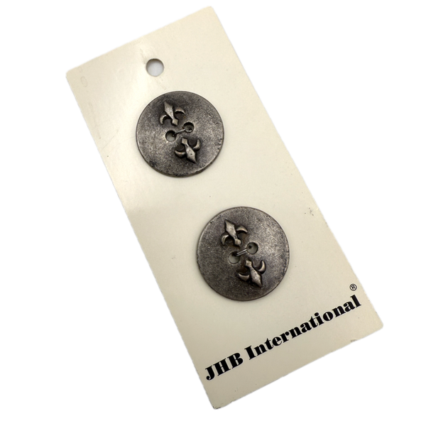 7/8" Fleur de Lis | Metal Buttons