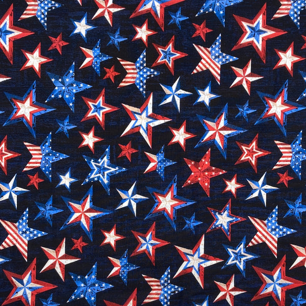 American Pride Stars Ink | Timeless Treasures | Quilting Cotton