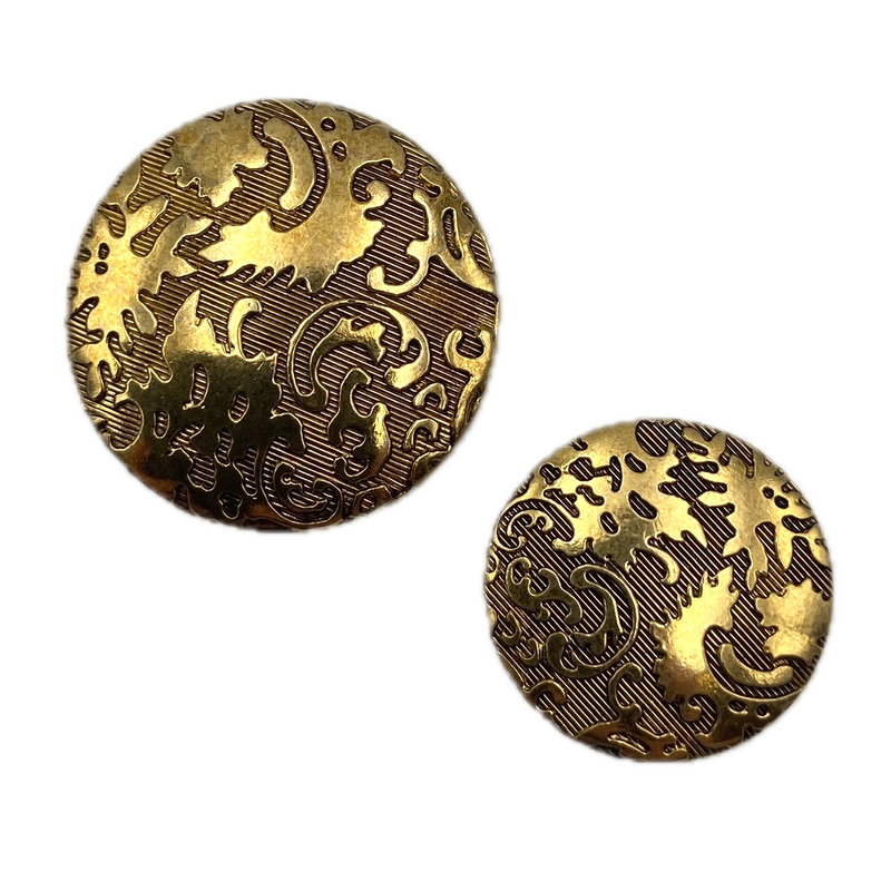 7/8" Gold Damask | Plastic Buttons