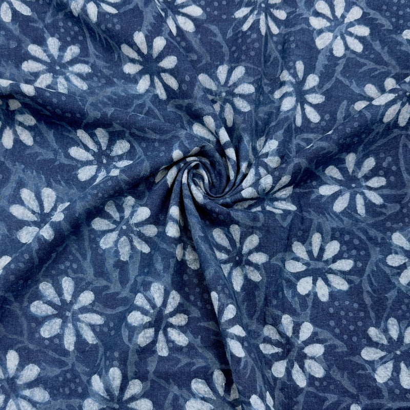 Indigo Petal | Fair Trade | Natural Indigo Dyed Block Print