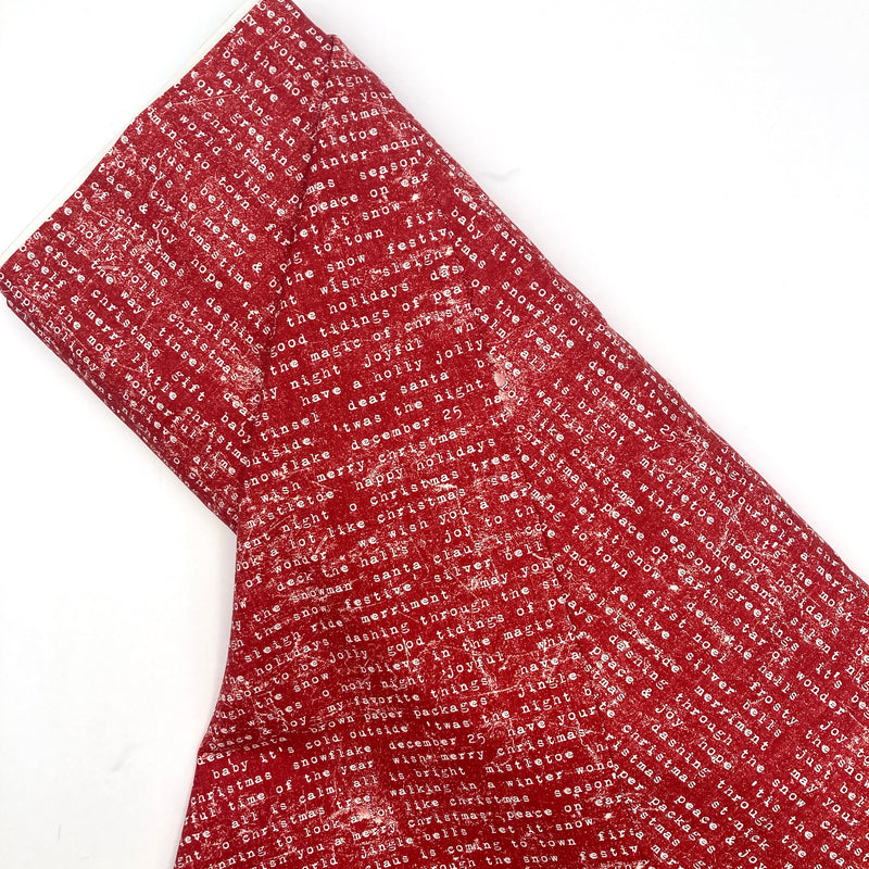 Tidings Type Red | Yuletide | Quilting Cotton