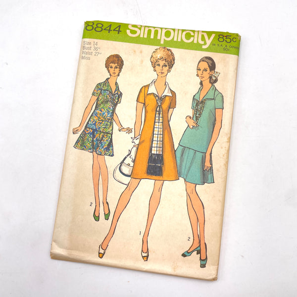 Simplicity 8844 | Adult Dress or Blouse, Skirt, Scarf | Size 14