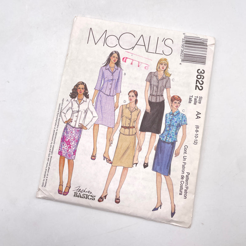 McCall's 3622 | Adult Shirts & Skirts | Size 6-8-10-12