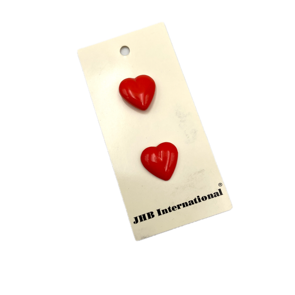 3/4" Full Heart | Plastic Buttons | Set of 2