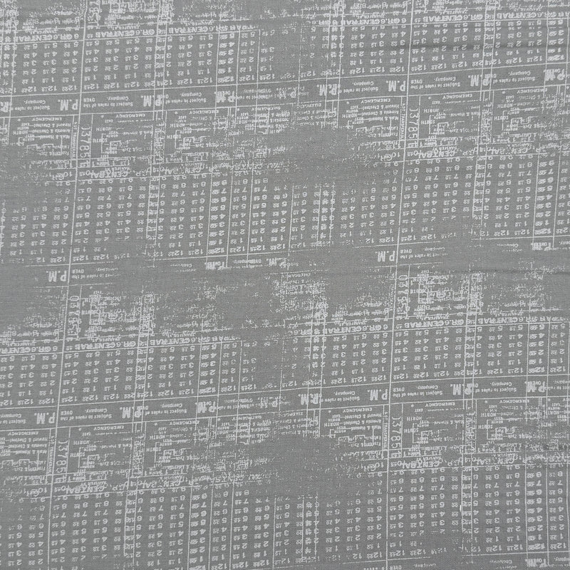 Time Card Gray | Modern BG Even More Paper | Quilting Cotton