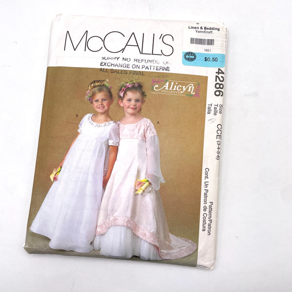 McCall's 4286 | Kids' Lined Dress |  Sizes 3-6