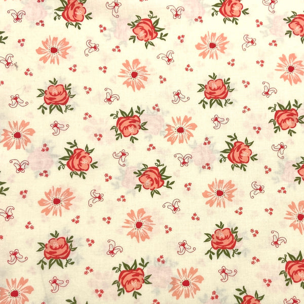 Rose Toss Ivory | Harper's Garden | Quilting Cotton