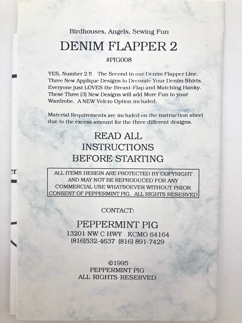 Peppermint Pig | Birdhouses, Angels, Sewing Fun Denim Flapper 2 I Appliques Patterns