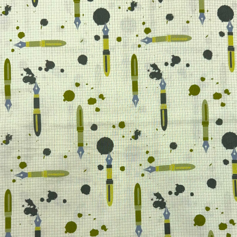 Fountain Pen Green | Ring Ring | Quilting Cotton