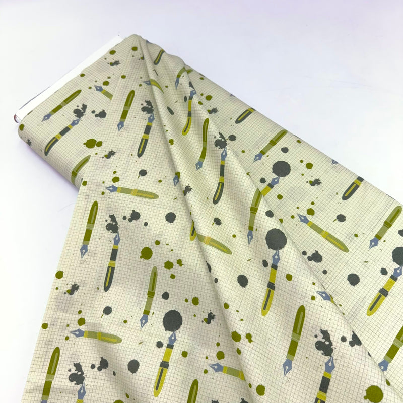 Fountain Pen Green | Ring Ring | Quilting Cotton