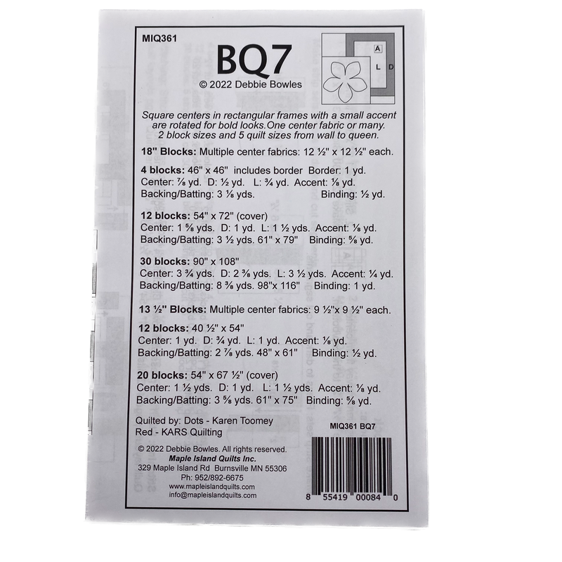 BQ7 | Maple Island Quilts | Quilt Block Pattern