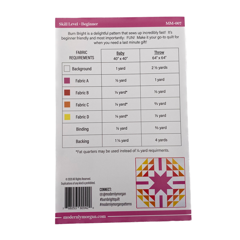 Burn Bright | Modernly Morgan | Quilt Pattern