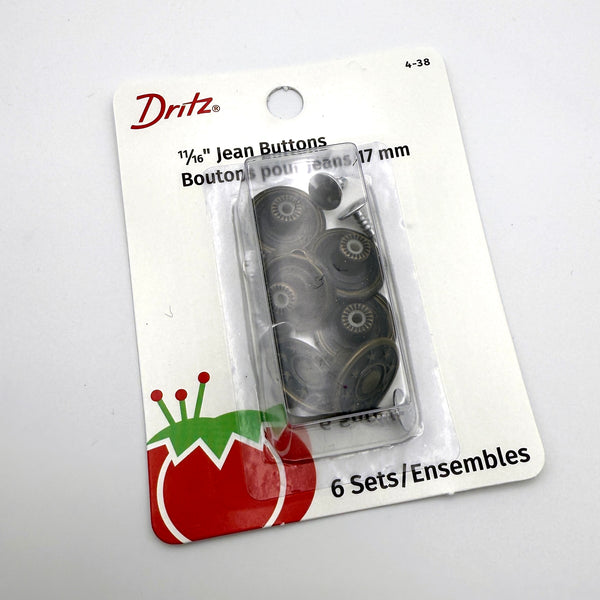 11/16" Jean Buttons | Dritz | 6 Sets