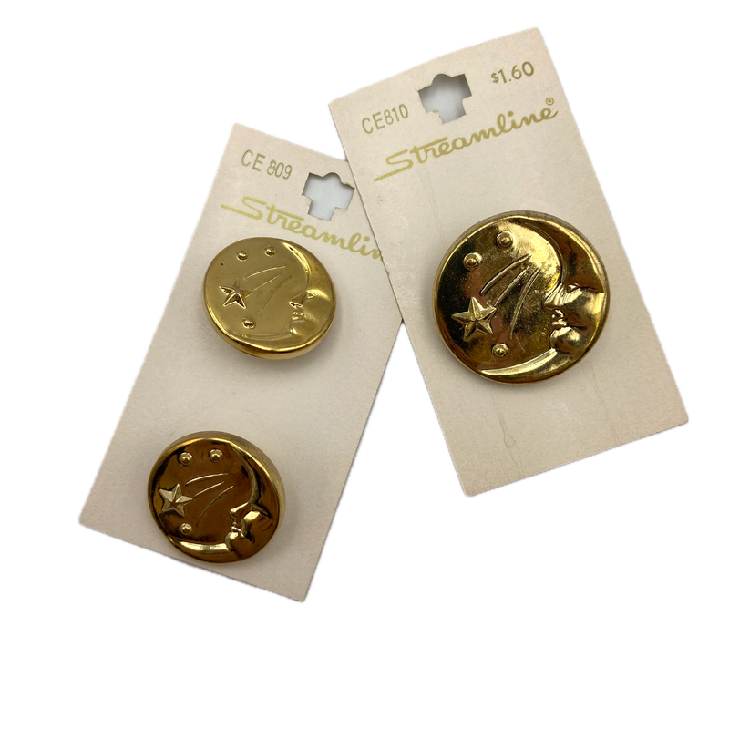 1" or 1-1/4" Crescent Moon | Plastic Buttons | Choose Your Size