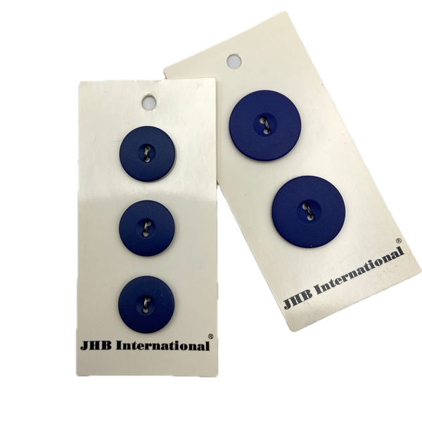 3/4" or 7/8" Matte Navy | Plastic Buttons | Choose Your Size